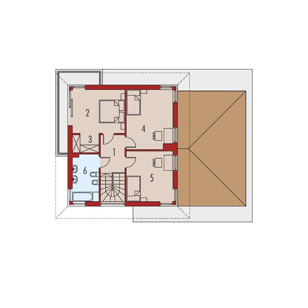 Projekt domu Rodrigo III G1 - rzut piętra - zdjęcie od ARCHIPELAG Pracownia Projektowa - Homebook