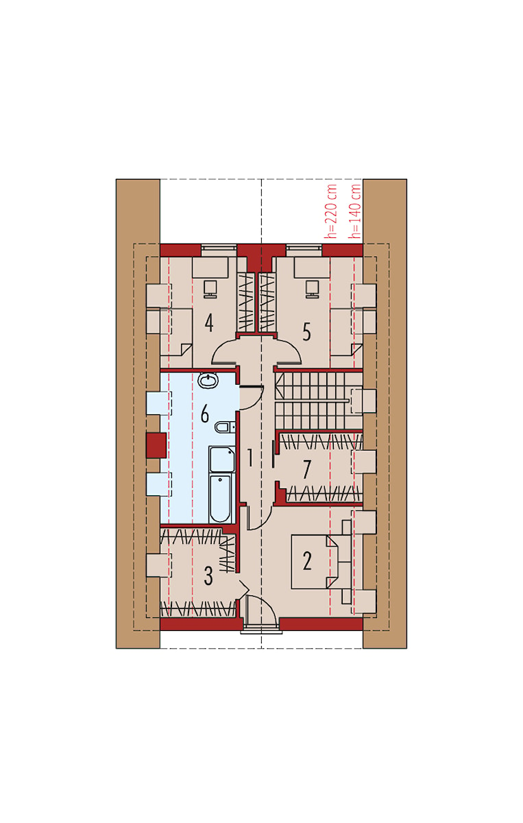 Projekt Domu Elias G1 – rzut poddasza - zdjęcie od ARCHIPELAG Pracownia Projektowa