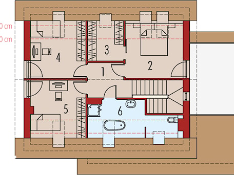 Aranżacje wnętrz - Domy: Projekt domu Santiago II G1 ENERGO - rzut poddasza - ARCHIPELAG Pracownia Projektowa . Przeglądaj, dodawaj i zapisuj najlepsze zdjęcia, pomysły i inspiracje designerskie. W bazie mamy już prawie milion fotografii!