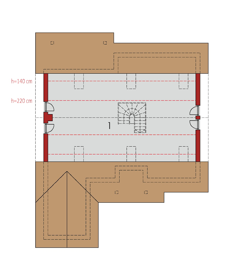 Rózia G1 ENERGO PLUS - rzut poddasza - zdjęcie od ARCHIPELAG Pracownia Projektowa
