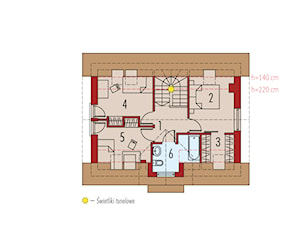 Projekt domu Witek – rzut poddasza - zdjęcie od ARCHIPELAG Pracownia Projektowa