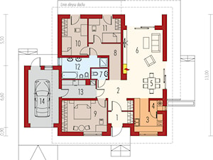 Projekt domu Iwo G1 - rzut parteru - zdjęcie od ARCHIPELAG Pracownia Projektowa