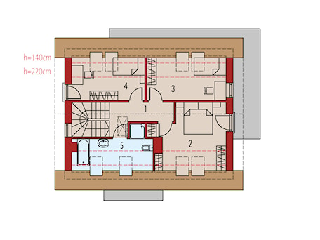 Aranżacje wnętrz - Domy: Projekt domu Lilia ECONOMIC - rzut poddasza - ARCHIPELAG Pracownia Projektowa . Przeglądaj, dodawaj i zapisuj najlepsze zdjęcia, pomysły i inspiracje designerskie. W bazie mamy już prawie milion fotografii!