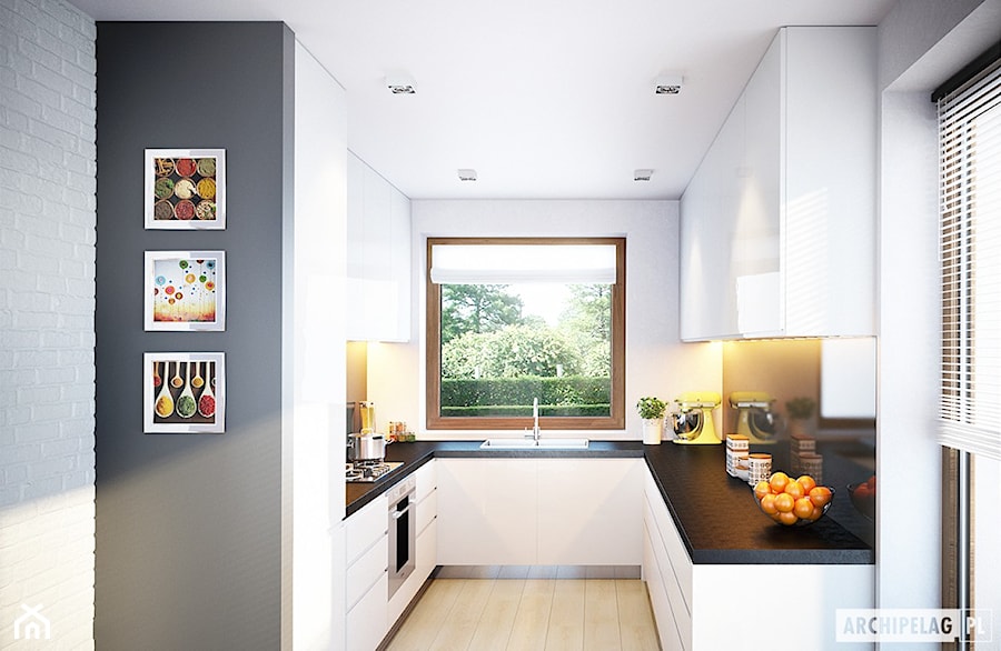 Projekt domu Kornel V ENERGO - wizualizacja wnętrza - kuchnia - zdjęcie od ARCHIPELAG Pracownia Projektowa