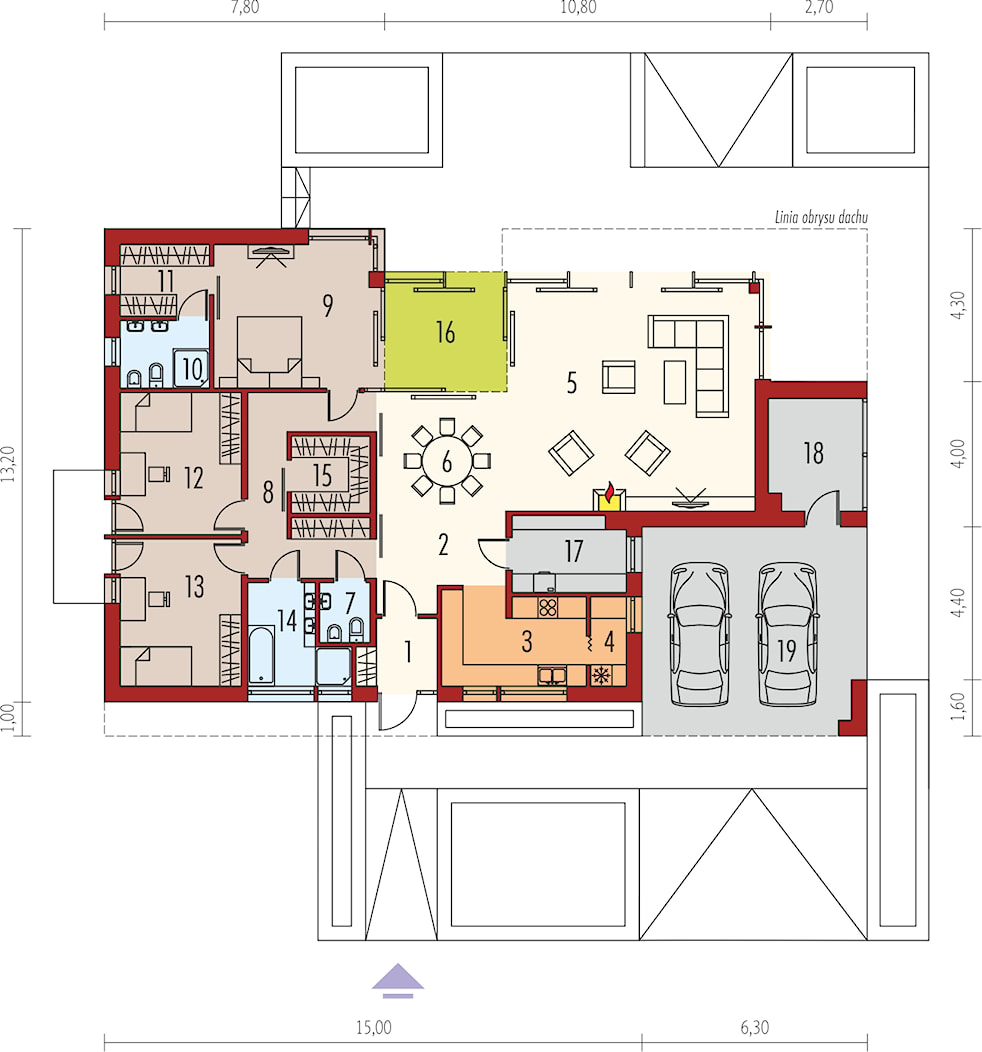 Projekt domu EX 6 (z wiatą) - zdjęcie od ARCHIPELAG Pracownia Projektowa - Homebook