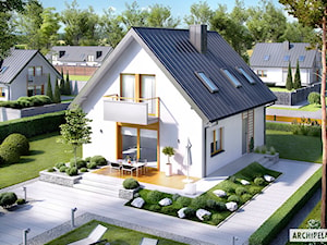 Projekt domu Andreas – widok od strony ogrodu - zdjęcie od ARCHIPELAG Pracownia Projektowa