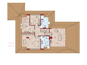 Projekt domu Petra II G2 - rzut poddasza - zdjęcie od ARCHIPELAG Pracownia Projektowa