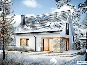Projekt domu Witek – wizualizacja zimowa - zdjęcie od ARCHIPELAG Pracownia Projektowa