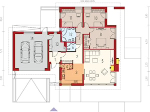 Projekt domu India G2 (wersja B) - rzut parteru - zdjęcie od ARCHIPELAG Pracownia Projektowa