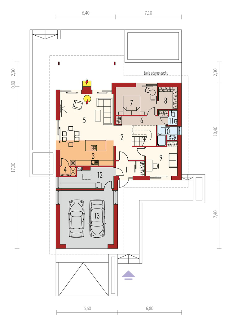 Projekt domu Simon II G2 - rzut parteru - zdjęcie od ARCHIPELAG Pracownia Projektowa - Homebook