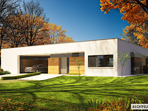 Projekt domu EX 7 - widok od frontu - zdjęcie od ARCHIPELAG Pracownia Projektowa