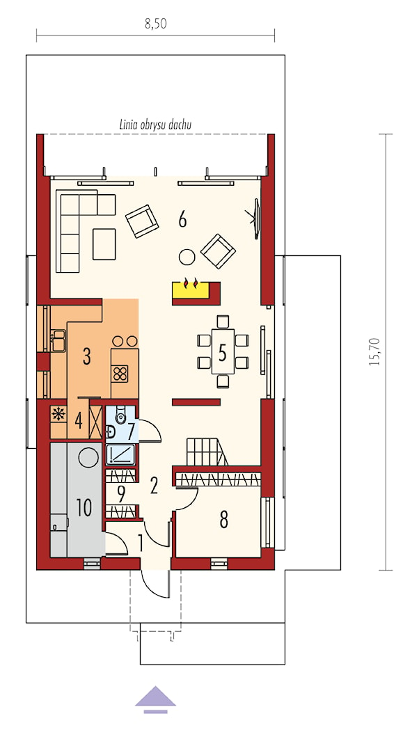 Projekt Domu EX 14 – rzut parteru - zdjęcie od ARCHIPELAG Pracownia Projektowa - Homebook