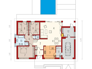 Projekt domu Gabriel II G1 ENERGO - rzut parteru - zdjęcie od ARCHIPELAG Pracownia Projektowa