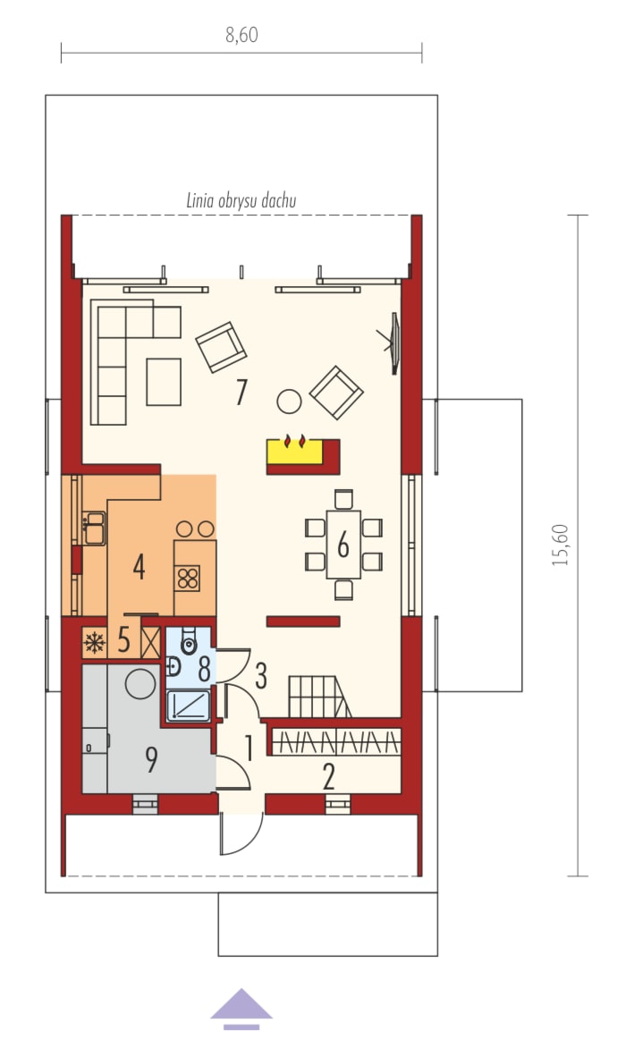 Projekt domu EX 13 - rzut parteru - zdjęcie od ARCHIPELAG Pracownia Projektowa