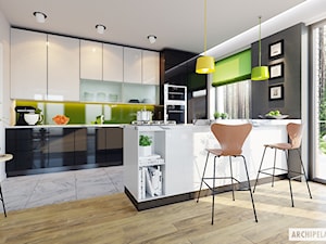 Projekt Domu Simon G2 - wizualizacja kuchni - zdjęcie od ARCHIPELAG Pracownia Projektowa