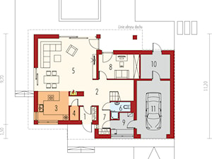 Projekt domu Santiago II G1 ENERGO - rzut parteru - zdjęcie od ARCHIPELAG Pracownia Projektowa