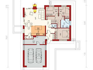 Projekt domu Simon (mały) G2 - rzut parteru - zdjęcie od ARCHIPELAG Pracownia Projektowa