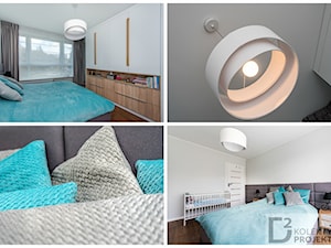 Nowoczesne mieszkanie "Niebieskie" - Średnia biała sypialnia, styl nowoczesny - zdjęcie od Kolektyw D2
