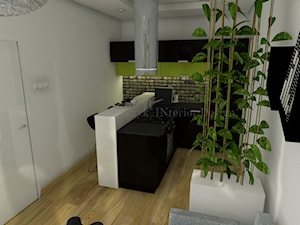 Kuchnia z salonikiem małym mieszkaniu - zdjęcie od Kamila Ratajczyk. INterior Design. Aranżacja, Projektowanie wnętrz.