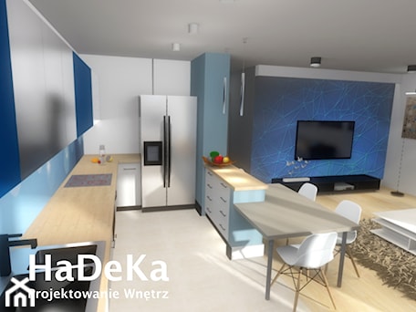Aranżacje wnętrz - Kuchnia: mieszkanie 70m2 - HaDeKa Biuro Projektowe. Przeglądaj, dodawaj i zapisuj najlepsze zdjęcia, pomysły i inspiracje designerskie. W bazie mamy już prawie milion fotografii!