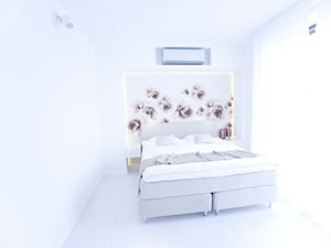 Apartament Biały - Średnia biała sypialnia, styl minimalistyczny - zdjęcie od Chałupko Design