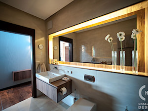 Penthouse Wilanów z tarasem - w duchu ponadczasowej elegancji - Średnia bez okna łazienka, styl nowoczesny - zdjęcie od Chałupko Design