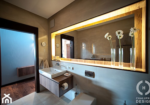 Penthouse Wilanów z tarasem - w duchu ponadczasowej elegancji - Średnia bez okna łazienka, styl nowoczesny - zdjęcie od Chałupko Design