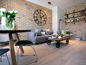 Konkurs - apartament post-industrialny - Salon, styl industrialny - zdjęcie od Chałupko Design