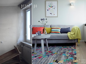 Mała przestrzeń - wielka zmiana - Średni szary salon, styl nowoczesny - zdjęcie od Chałupko Design