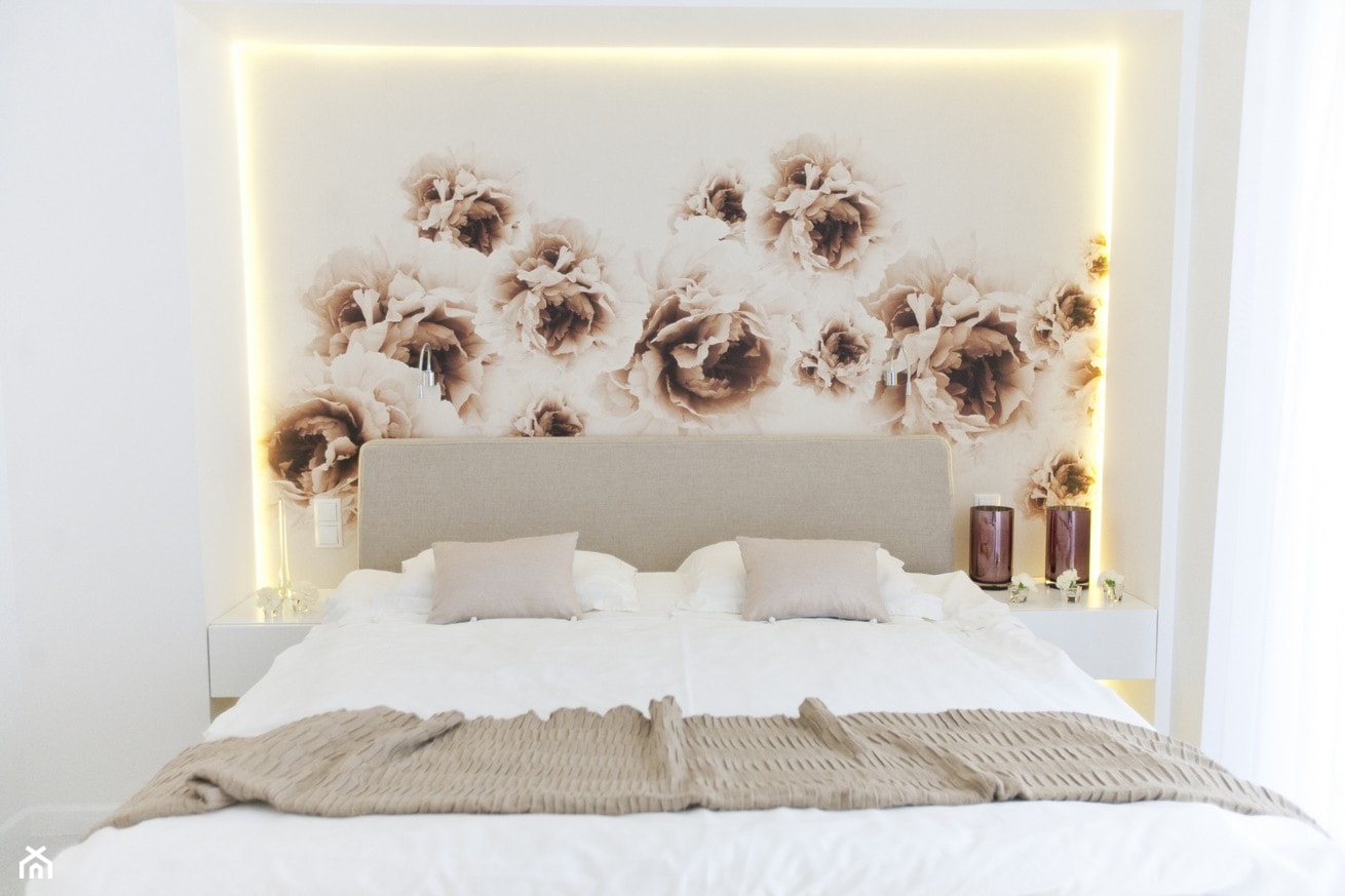 Apartament Biały - Średnia biała sypialnia, styl minimalistyczny - zdjęcie od Chałupko Design - Homebook