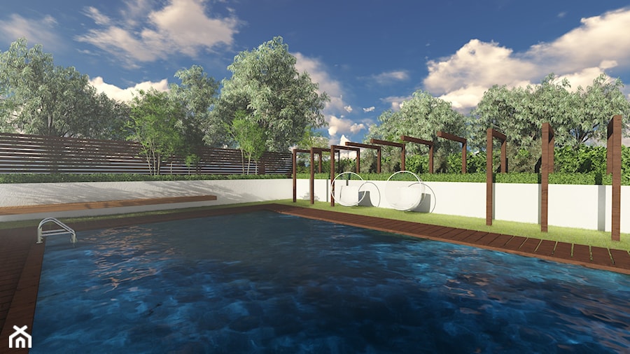 Ogród z basenem - Ogród, styl nowoczesny - zdjęcie od Aleksandra Wachowicz