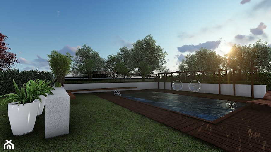 Ogród z basenem - Ogród, styl nowoczesny - zdjęcie od Aleksandra Wachowicz