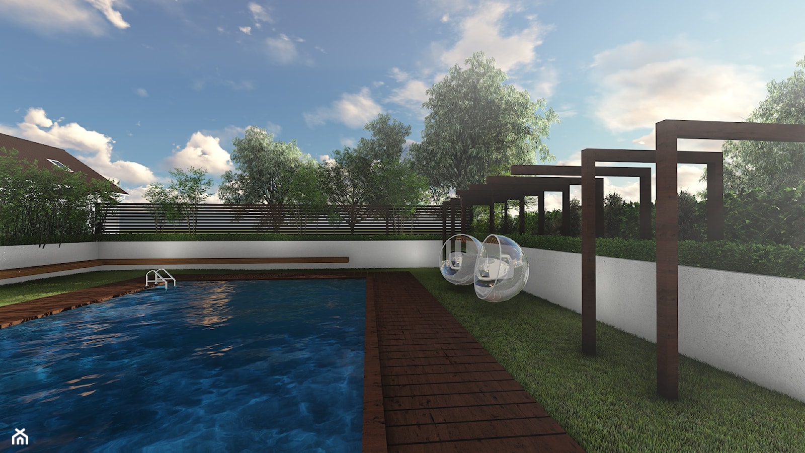 Ogród z basenem - Ogród, styl nowoczesny - zdjęcie od Aleksandra Wachowicz - Homebook