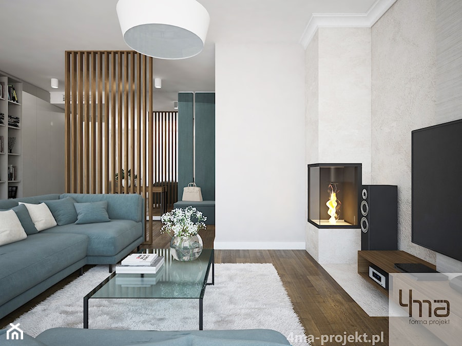 Mieszkanie 128 m2 - Gocławek - Średni beżowy salon, styl nowoczesny - zdjęcie od 4ma projekt