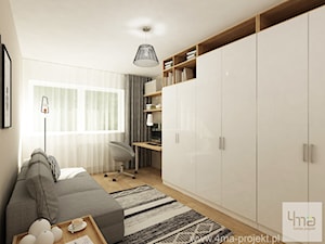 Projekt domu o pow. 125 m2 w Ożarowie Mazowieckim - Średnie w osobnym pomieszczeniu z sofą szare biuro, styl nowoczesny - zdjęcie od 4ma projekt