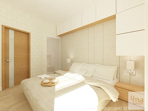 Projekt mieszkania 98 m2 w Wilanowie. - Średnia beżowa sypialnia, styl nowoczesny - zdjęcie od 4ma projekt