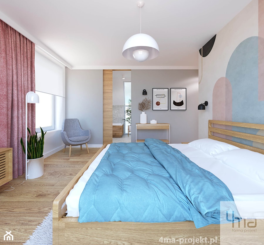 Dom w Hornówku 108m2 - Sypialnia, styl nowoczesny - zdjęcie od 4ma projekt
