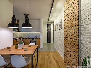 Mieszkanie 64 m2 z "loftowym" akcentem. - Średnia biała jadalnia w kuchni, styl nowoczesny - zdjęcie od 4ma projekt