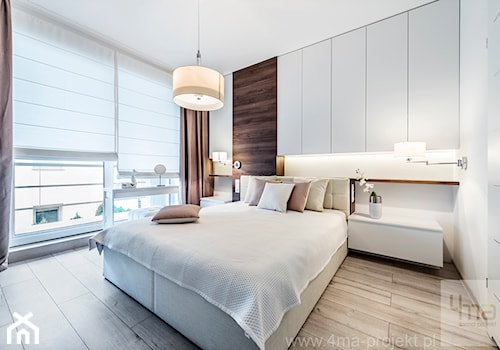 Dom w Łomiankach 135 m2. - Średnia biała sypialnia, styl nowoczesny - zdjęcie od 4ma projekt
