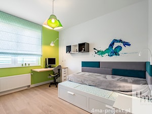 Mieszkanie 117m2 na Kabatach - Średni biały zielony pokój dziecka dla nastolatka dla chłopca dla dziewczynki, styl nowoczesny - zdjęcie od 4ma projekt