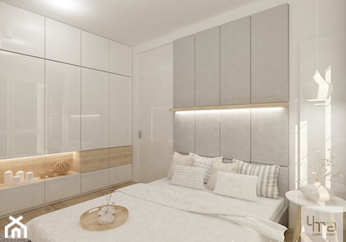 Projekt mieszkania w Pruszkowie - pow. 52,5 m2. - Średnia sypialnia, styl nowoczesny - zdjęcie od 4ma projekt