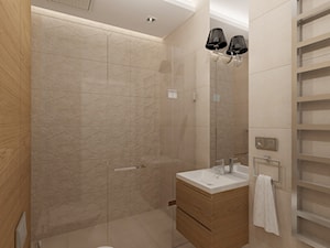 Projekt mieszkania 78 m2 na Woli. - Średnia bez okna z punktowym oświetleniem łazienka, styl nowoczesny - zdjęcie od 4ma projekt