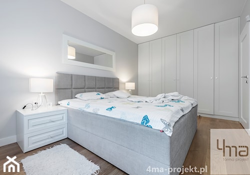 Dom 148 m2. - Średnia szara sypialnia, styl nowoczesny - zdjęcie od 4ma projekt