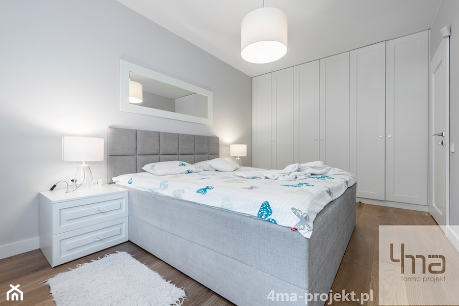 Dom 148 m2. - Średnia szara sypialnia, styl nowoczesny - zdjęcie od 4ma projekt