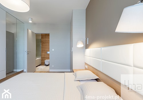 Mieszkanie 117m2 na Kabatach - Średnia szara sypialnia z łazienką, styl nowoczesny - zdjęcie od 4ma projekt