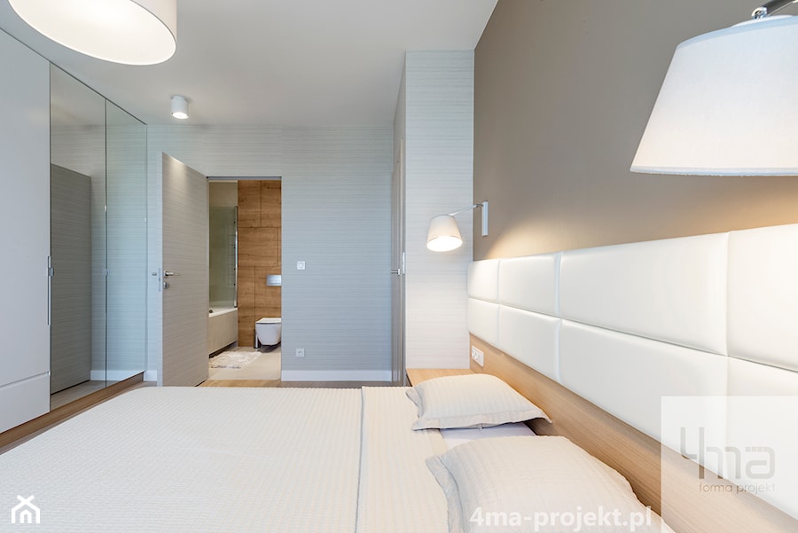 Mieszkanie 117m2 na Kabatach - Średnia szara sypialnia z łazienką, styl nowoczesny - zdjęcie od 4ma projekt