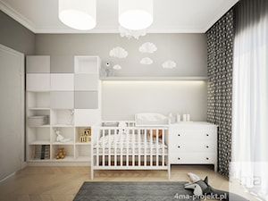 Klasycznie i ponadczasowo, 87m2 - Mały szary pokój dziecka dla niemowlaka dla chłopca dla dziewczynki, styl tradycyjny - zdjęcie od 4ma projekt