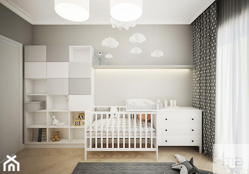 Klasycznie i ponadczasowo, 87m2 - Mały szary pokój dziecka dla niemowlaka dla chłopca dla dziewczynki, styl tradycyjny - zdjęcie od 4ma projekt