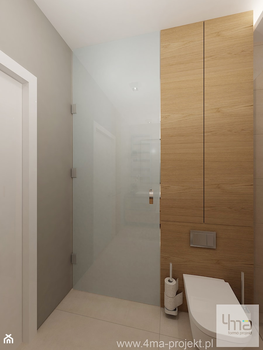 Projekt mieszkania 78 m2 na Woli. - Mała bez okna łazienka, styl nowoczesny - zdjęcie od 4ma projekt
