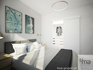 Mieszkanie 48,5 m2 - Mała szara sypialnia z garderobą, styl nowoczesny - zdjęcie od 4ma projekt